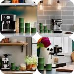 Espresso Cup and Tea Cup Set Bamboo Joint Style 60ml Ceramic 3 Piece Set Unique Stackable Design Suitable for Espresso and Tea Ideal Home Decor and Gift