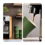 Espresso Cup and Tea Cup Set Bamboo Joint Style 60ml Ceramic 3 Piece Set Unique Stackable Design Suitable for Espresso and Tea Ideal Home Decor and Gift