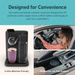 NOVA CERAMICS Coffee Travel Mug – Cup Holder Friendly Travel Mug– Microwave & Dishwasher Safe White & Purple Tumbler - Coffee Mug Fits In Cup Holder – 12oz – Astral Bloom