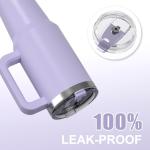 30 oz Tumbler with Handle,Tumbler with Lid and Straw,Double Wall Insulated Cup Stainless Steel Travel Mug(Cold for 34 Hours),Water Bottle for Iced Tea,Coffee,Cold Beverages(Purple)