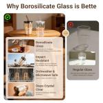 Luxfuel 16 oz Glass Tumbler with Lid & Straw, Reusable Iced Coffee Cup & Smoothie Cup, Leak-Proof Borosilicate Glass for Coffee, Iced Tea, Water – 1 Pack, Ideal for Office, Home & Travel, Amber