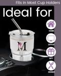MNZZ Monogram Glass Cup with Lid Straw Ribbed Ice Tea Coffee Matcha Latte Clear Tumbler Regalos Mujer Vasos Asthetic Special Personalized Gift Mother Vidrio Day Mama Mommy Bonus Best Mom Ever Cute M