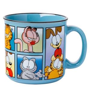 Silver Buffalo Garfield Grid Characters Ceramic Camper Coffee Mug, 20 Ounces, Garfield Grid Characters (20 Ounces), 20oz