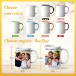 Custom Photo Coffee Mug with Your Picture and Text, Name - Personalized Gifts for Family, Girlfriend, Boyfriend, Best Friend, Birthday, Halloween, Christmas Gifts, Taza Personalizadas - 11oz White