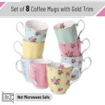 Floral Porcelain Coffee and Tea Mug Set