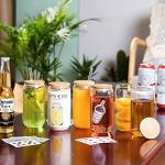 Bamboo-Lid Iced Coffee Glasses with Straws - 2 Pack