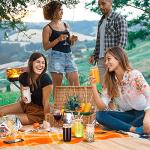 Bamboo-Lid Iced Coffee Glasses with Straws - 2 Pack