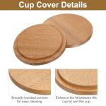 Uxcell 2PCs Wooden Bamboo Lid - 3.07 Inch Coffee Mug Lids, Tea Cup & Glass Cover, Sealed Lids
