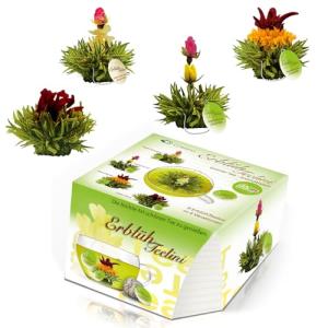 Creano Tea Flowers in Cup Size - Blooming Tea - 8 Flowering Tea in 4 Different Varieties - Green Tea