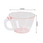 Efavormart 25-Pack Transparent Blush Plastic Coffee Cups with Handles 6oz - Hard Disposable Tea Mugs for Hot Drinks