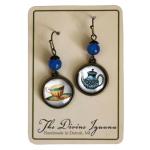 Blue Teapot And Teacup Earrings