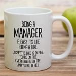 Retreez Funny Mug - Being A Manager is Easy 11 Oz Ceramic Tea Coffee Mugs - Funny, Sarcasm, Motivational, Inspirational, Thank You birthday gifts for friends, coworkers, employer, boss lady, dad mom