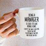 Retreez Funny Mug - Being A Manager is Easy 11 Oz Ceramic Tea Coffee Mugs - Funny, Sarcasm, Motivational, Inspirational, Thank You birthday gifts for friends, coworkers, employer, boss lady, dad mom