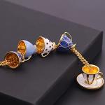Washranp Necklace Chain for Women Girls, Necklace Enamel Style Teacup Design Alloy Women Long Necklace Pendant Necklace for Valentine's Day Gift Birthday Present -