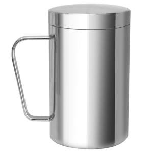 Stainless Steel Double Coffee Mug with Lid