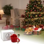 Large Heart Mug with Gold Spoon - Perfect Gift