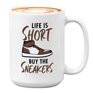 Bubble Hugs Sneaker Lover Coffee Mug - Is Short - Collector Shoes Footwear Sport Casual Skate Pop Culture Teenager 15oz White