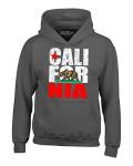 shop4ever California State Flag Bear Hoodie Sweatshirts Medium Charcoal