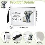 Inbagi 3 Pcs Elephant Gifts for Women Cosmetic Bag Coffee Mug with Keychain for Elephant Lovers Birthday Christmas