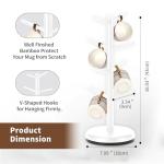 BAMBANG Mug Holder Tree, 360° Rotating 8 Hooks Coffee Cup Holder for Counter, Bamboo Coffee Mug Rack Standing for Kitchen Countertop Home (White)