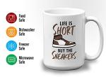 Bubble Hugs Sneaker Lover Coffee Mug - Is Short - Collector Shoes Footwear Sport Casual Skate Pop Culture Teenager 15oz White