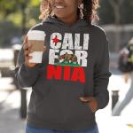 shop4ever California State Flag Bear Hoodie Sweatshirts Medium Charcoal