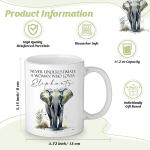 Inbagi 3 Pcs Elephant Gifts for Women Cosmetic Bag Coffee Mug with Keychain for Elephant Lovers Birthday Christmas