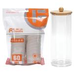 HannaFires 100PCS Disposable Kung Fu Tea Cups Set with Transparent Storage Rack, Mini Traditional Cups, Degradable Rice Husk Material, for Camping & Tea Lovers