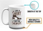 Bubble Hugs Sneaker Lover Coffee Mug - Is Short - Collector Shoes Footwear Sport Casual Skate Pop Culture Teenager 15oz White