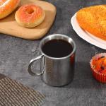 DOPENSPI 6 Pcs Stainless Steel Coffee Mugs with Handle, 10oz Double Walled Stainless Steel Camping Metal Mug Portable Durable Easy to Clean for Car, Travel, Office, Camping and Cafes