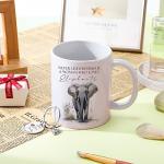 Inbagi 3 Pcs Elephant Gifts for Women Cosmetic Bag Coffee Mug with Keychain for Elephant Lovers Birthday Christmas