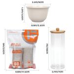 HannaFires 100PCS Disposable Kung Fu Tea Cups Set with Transparent Storage Rack, Mini Traditional Cups, Degradable Rice Husk Material, for Camping & Tea Lovers