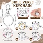Ziliny 4 Sets Christian Gifts 11oz Ceramic Coffee Mugs for Women with Bible Verse Keychains Christian Tea Cups Set Inspirational Appreciation Bulk Christmas Gifts, Watercolor Flowers Design(Bright)