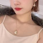 CEAeis Mouse In Teapot Necklace And Earrings Set, Handmade Enameled Chipmunk Earrings, Cartoon Teacup Earrings for Women (Earring+Necklace)