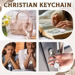 Ziliny 4 Sets Christian Gifts 11oz Ceramic Coffee Mugs for Women with Bible Verse Keychains Christian Tea Cups Set Inspirational Appreciation Bulk Christmas Gifts, Watercolor Flowers Design(Bright)