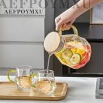 AEFPOYMXU 4pcs Crystal Clear Glass Coffee Cups Set with Handle,Espresso Mugs for Hot Espresso Liquor Microwave Safe coffee cups 10oz