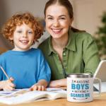 Lifecapido Boy Mom Gifts, Boy Mom Mothers Day Gift, I Am Raising Boys Nothing Scares Me 14oz Insulated Coffee Mug with Keychain, Mothers Day Gifts for Boys Moms, White