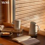 MORA Ceramics Large Tea Mug with Loose Leaf Infuser and Ceramic Lid, 18 oz, Portable, Microwave, Dishwasher Safe, Tall Coffee Cup - Rustic Matte Ceramic Glaze, Modern Herbal Tea Strainer, Oat