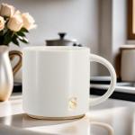 COLLECTIVE HOME - Monogram Ceramic Mugs, 15 oz Golden Initial Coffee Cups, Elegant Capital Alphabet Tea Mugs, Elegant Personalized Mug with Gift Box, Luxurious Cups for Office and Home (S)