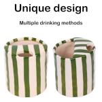 Novelty Coffee Mug Espresso Cups 10oz Ceramic Coffee Mugs Porcelain Coffee Cup Hand-Painted Striped Art With Sip Hole for Coffee Tea Heat-Resistant Non-Slip Mug(Green)