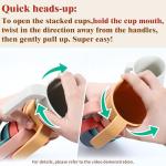 becutlery Wheat Straw Coffee Mugs 6-Pack– Unbreakable & Lightweight Cups, 12oz Stackable Cups with 6 Detachable Straws & 2 Cleaning Brushes (Colorful, 12, Fluid Ounces)