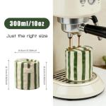 DEYOT Novelty Ceramic Coffee Mug 10oz, Retro Hand-Painted Green/White Striped Gift Box Travel Mug, Microwave/Dishwasher Safe, for Coffee/Tea/Hot Chocolate, Birthday/Christmas Gift for Men/Women