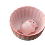 ＫＬＫＣＭＳ Ceramic Tea Cup Miniature Figurine with Tea Pet Adornment Collectible Piggy Statue Kung Fu Teacup for Restaurant Decoration, 120 ml