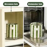 DEYOT Novelty Ceramic Coffee Mug 10oz, Retro Hand-Painted Green/White Striped Gift Box Travel Mug, Microwave/Dishwasher Safe, for Coffee/Tea/Hot Chocolate, Birthday/Christmas Gift for Men/Women