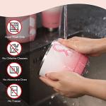 HAUSHOF Mug with Lid, 14 oz Insulated Coffee Mug with Handle for Best Mom, Birthday Christmas Gifts, Pink Ribbon