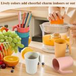 becutlery Wheat Straw Coffee Mugs 6-Pack– Unbreakable & Lightweight Cups, 12oz Stackable Cups with 6 Detachable Straws & 2 Cleaning Brushes (Colorful, 12, Fluid Ounces)