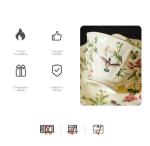 PICORLANE 8 oz Vintage flower Ceramic cup and 6" saucer set with Brand customized stainless steel spoon Gifts for Afternoon Tea Coffee Hour (G)