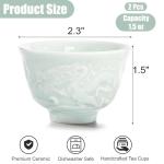 Mini Dragon Design Ceramic Tea Cups - Set of 2