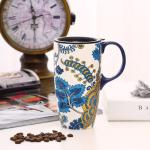 DUSVALLY 17oz Ceramic Travel Mug with Lid