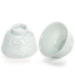 Mini Dragon Design Ceramic Tea Cups - Set of 2